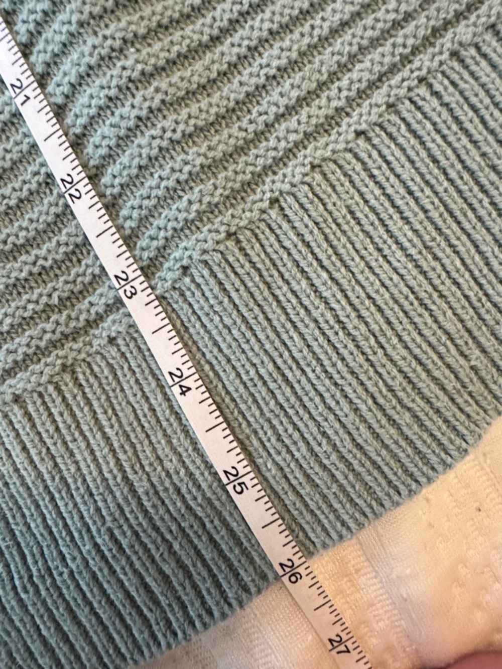 croft & barrow Sage Green Crewneck Sweater with Crochet Yoke and Sleeves - Picture 5 of 6